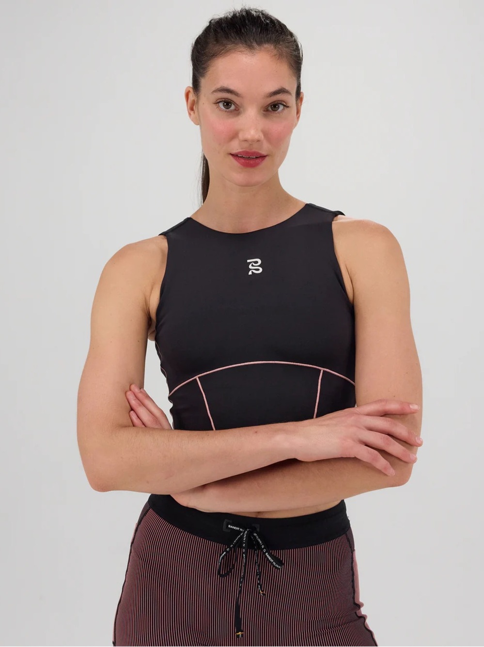 Bandit Stamina™ Pop Stitch Volta™ Crop - Black / Mauve